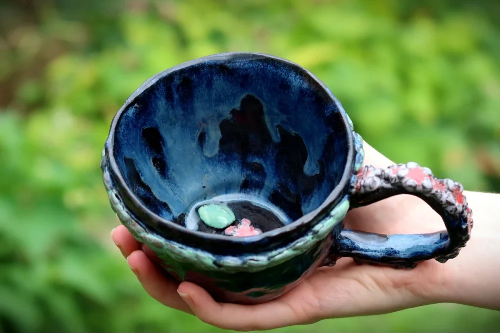 Kubek ceramiczny - Kwiecisty Poranek